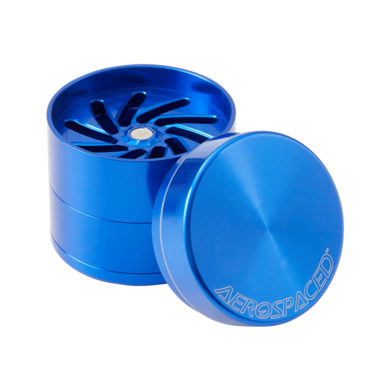 Aerospaced by Higher Standards - 4 Piece Toothless Grinder - 2.5" Blue