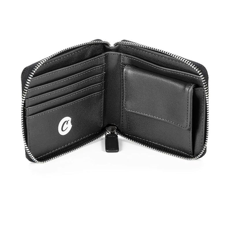 Cookies Luxe Matte Satin Zipper Wallet Black Inside