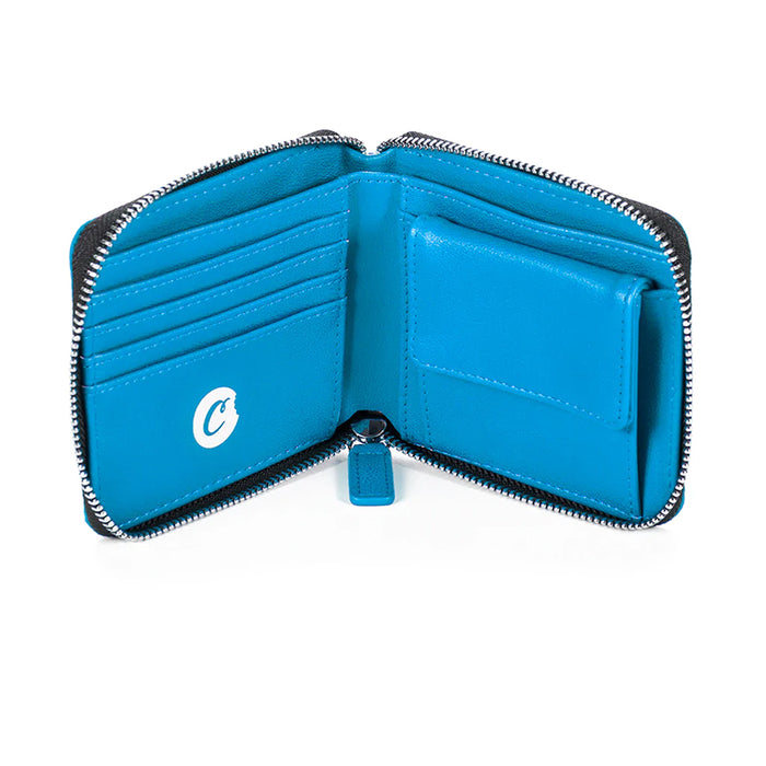 Cookies Luxe Matte Satin Zipper Wallet Blue Inside