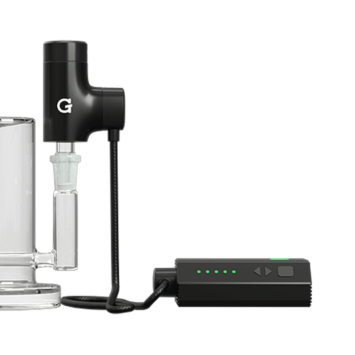 G Pen Hyer Desktop Vaporizer Connected to Glass Piece