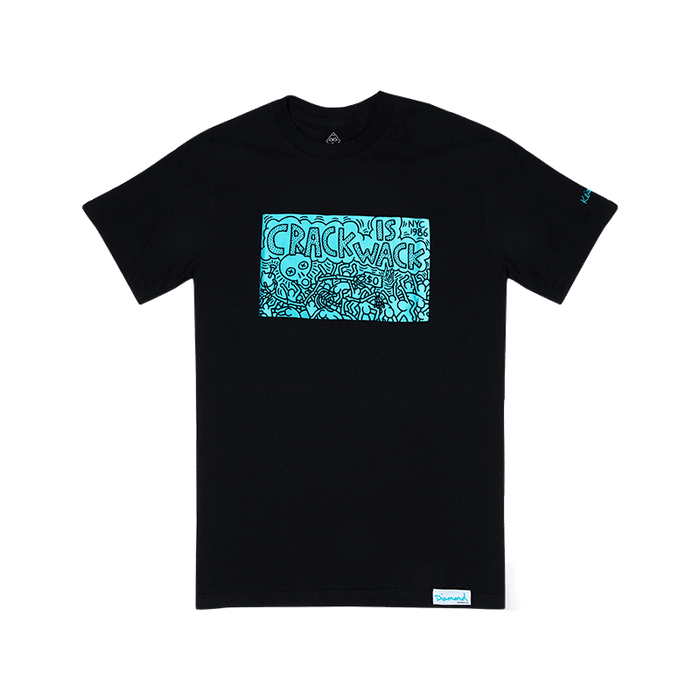 K.Haring Glass Collection X Diamond Supply Co. Limited Edition T-Shirt Black Front