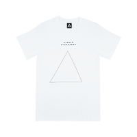 Higher Standards T-Shirt - Embroidered Triangle White