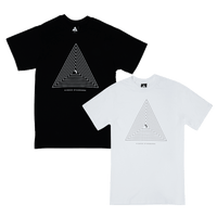 Higher Standards T-Shirt - Concentric Triangle Black and White