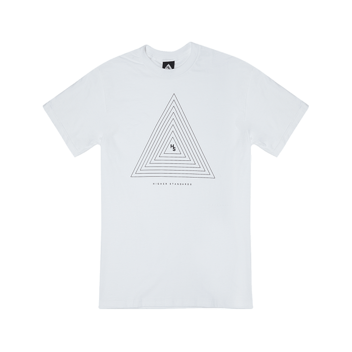 Higher Standards T-Shirt - Concentric Triangle White