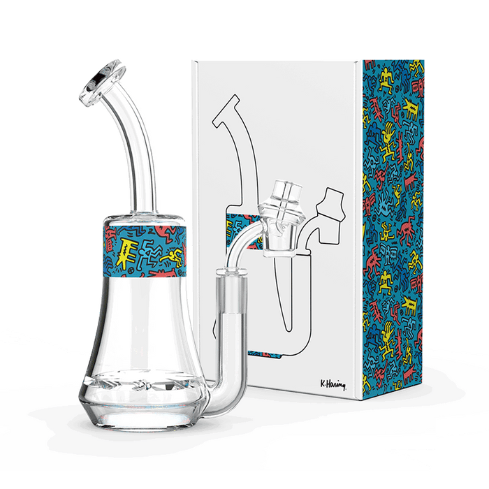 K. Haring Glass Concentrates Rig Blue Multi Colored
