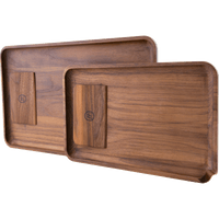 Marley Natural Black Walnut Rolling Tray Set