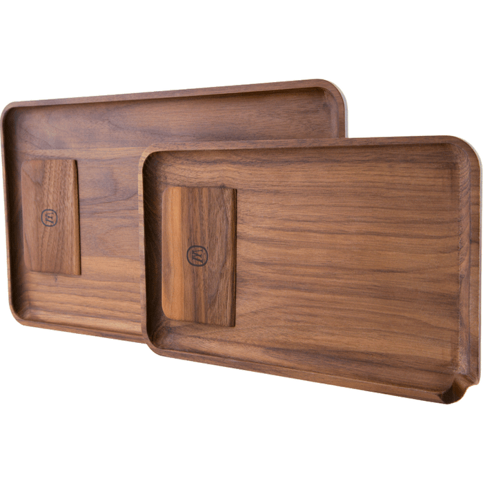 Marley Natural Black Walnut Rolling Tray Set