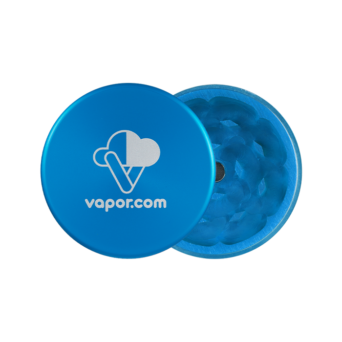 VAPOR.com Aluminum 2 piece grinder Blue Open