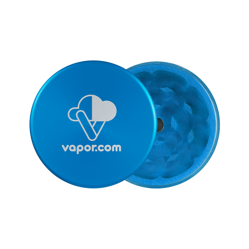 VAPOR.com Aluminum 2 piece grinder Blue Open