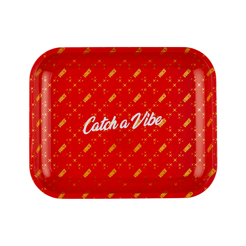 Vibes Rolling Papers Catch A Vibe Rolling Tray Large Red