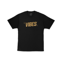 VIBES T-Shirt with Gold Logo Black