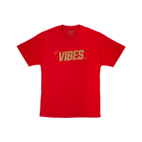VIBES T-Shirt with Gold Logo Red