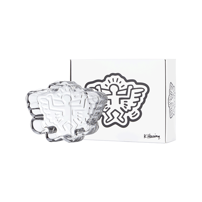 K.Haring Glass Catchall Ash Tray Angel Man Wing