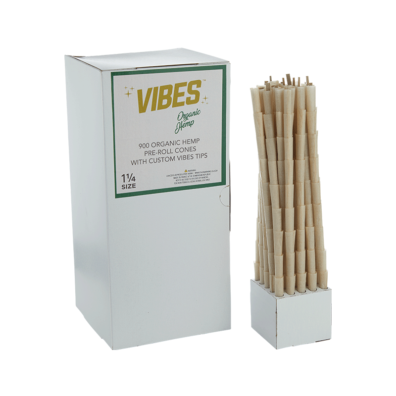 VIBES Cones Bulk Box Organic Hemp 1.25 Size